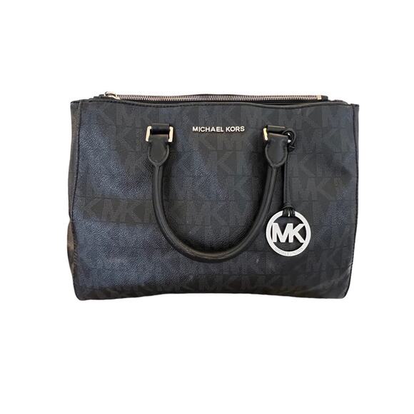 Michael Kors Sutton Satchel Classic Dark Brown/Black with Logo - Picture 11 of 12